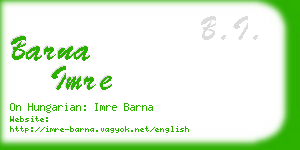 barna imre business card